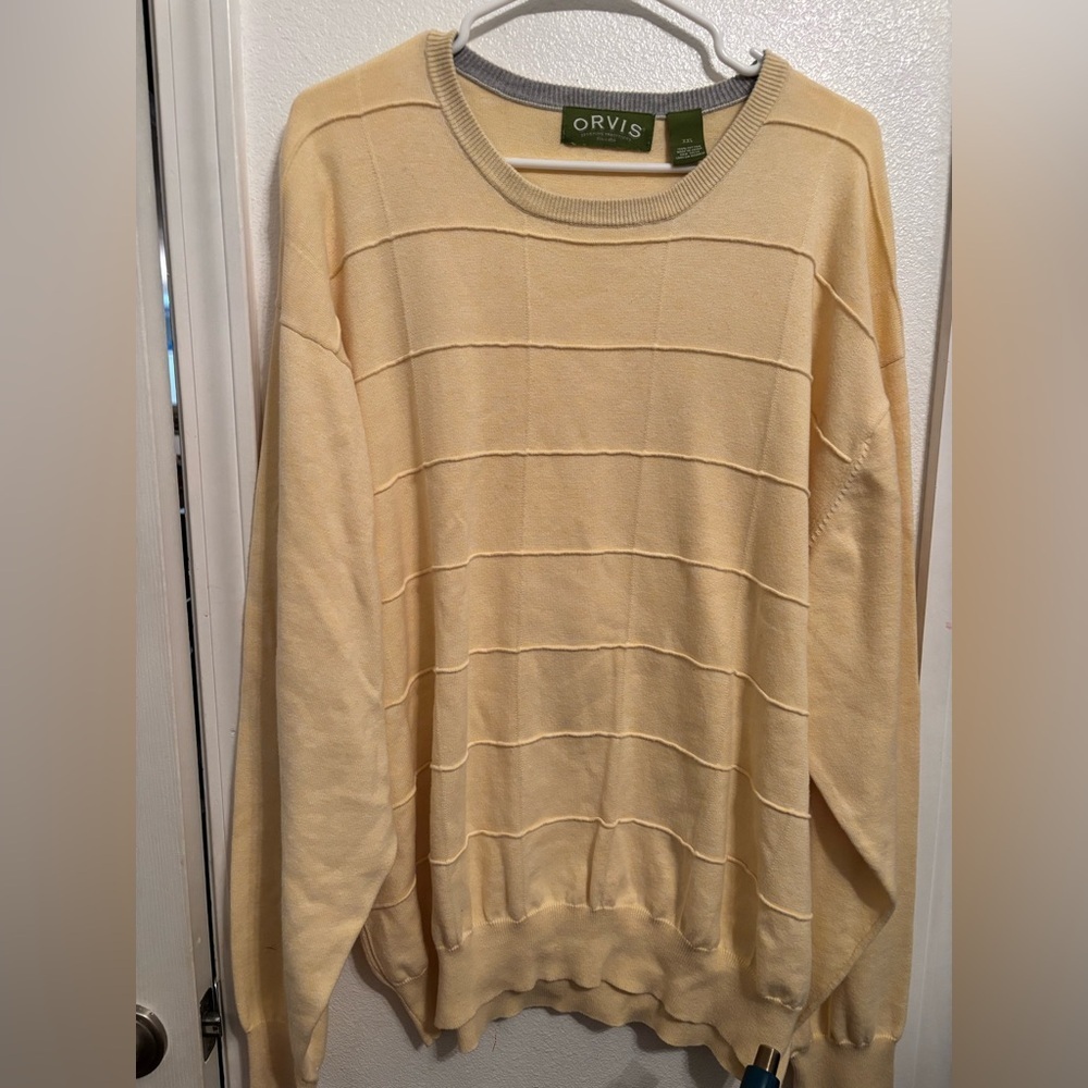 Orvis pale yellow sweater XXL